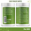 imagePet MD  Dog Ear Cleaner Wipes  Otic Cleanser for Dogs to Stop Ear Itching and Infections with Aloe and Eucalyptus  100 CountFinger Wipes