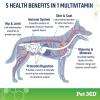 imagePet MD 5in1 Dog Multivitamin  30 Essential Vitamins Minerals ampamp Nutrients for Skin ampamp Coat Hip ampamp Joint Digestion Immune ampamp Senior Dog Vitamins  Glucosamine Omega 3 6 9 ampamp Probiotics  120 ct60 ct