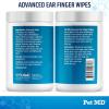 imagePet MD Cat and Dog Ear Cleaner Wipes  Advanced Otic Veterinary Ear Cleaner Formula  Dog Ear Infection Treatment  100 CountFinger Wipes