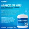 imagePet MD Cat and Dog Ear Cleaner Wipes  Advanced Otic Veterinary Ear Cleaner Formula  Dog Ear Infection Treatment  100 CountRegular Wipes
