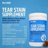imagePet MD Tear Stain Remover for Dogs ampamp Cats  Antioxidant Eye Care Supplement with Lutein Cranberry ampamp Omega 3 ampamp 6  Cat ampamp Dog Tear Stain Remover Chews for White ampamp Light Fur  60 ct