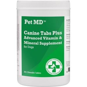 imagePet MD  Canine Tabs Plus 365 Count  Advanced Multivitamins for Dogs  Natural Daily Vitamin and Mineral Nutritional Supplement  Liver Flavored Chewable Tablets