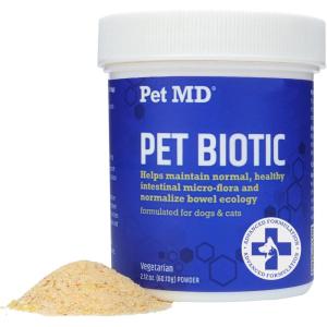 imagePet MD Biotic Probiotics for Dogs ampamp Cats  Prebiotic Fiber ampamp Probiotic Powder  Gas Constipation Relief ampamp Anti Diarrhea  Balance Digestive Flora ampamp Restore Gut Health for Dogs ampamp Cats  212 oz
