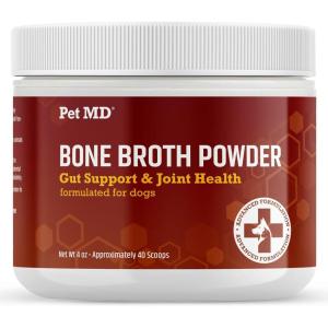 imagePet MD Bone Broth for Dogs  Dog Food Toppers with Vitamins Amino Acids Natural Joint and Digestion Support  Made from Grade A Free Range Elk Bone Powder  4 oz