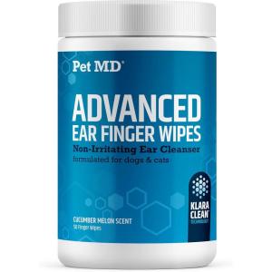 imagePet MD Cat and Dog Ear Cleaner Wipes  Advanced Otic Veterinary Ear Cleaner Formula  Dog Ear Infection Treatment  100 CountFinger Wipes