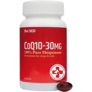imagePet MD CoQ10 for Dogs ampamp Cats  Heart Health ampamp Antioxidant Supplement  Ubiquinone Coenzyme Q10 for Pets  Anti Inflammatory for Dogs  Cat Vitamins for Heart Health  30 ct