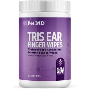 imagePet MD Veterinary Tris Flush Cat ampamp Dog Ear Cleaner  and Infection Treatment with Ketoconazole 12 ozFinger Wipes