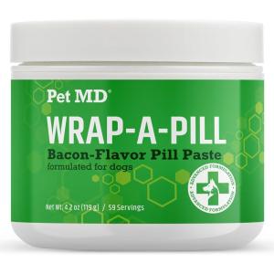 imagePet MD Wrap A Pill Peanut Butter Flavored Pill Paste for Dogs  Make a Pocket to Hide Pills and Medication for Pets  59 ServingsBacon