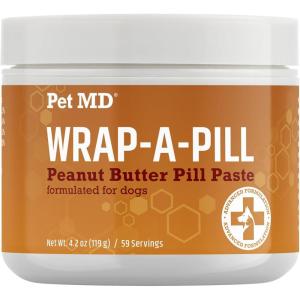imagePet MD Wrap A Pill Peanut Butter Flavored Pill Paste for Dogs  Make a Pocket to Hide Pills and Medication for Pets  59 ServingsPeanut Butter