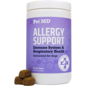 imagePet MD Allergy Aid  Puppy ampamp Dog Allergy Chews with Quercetin ampamp Pumpkin  Immune ampamp Seasonal Allergy Relief for Dogs  Skin ampamp Itch Relief for Dogs  60 ct