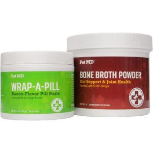 imagePet MD Bone Broth Powder Supplement ampamp Wrap A Pill Bacon Flavored Pill Paste