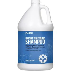 imagePet MD Bright Whitening Shampoo for Dogs ampamp Cats  Colloidal Oatmeal Moisturizes and Restores Dry Fur  Professional Dog Shampoo Gallon  Tearless Grooming Formula for Puppies ampamp Kittens