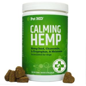 imagePet MD Calming Chews for Dogs  Dog Calming Treats with Hemp ampamp Melatonin  Calming Anxiety Relief ampamp Separation Relaxant with Chamomile ampamp LTryptophan  120 CT