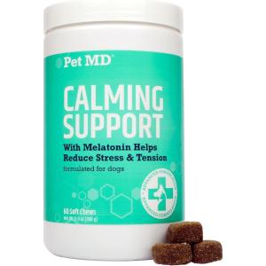 imagePet MD Calming Chews for Dogs  Separation Anxiety Relief for Dogs  Enhanced with Melatonin ampamp Ginger  Puppy ampamp Dog Calming Treats for Chronic or Acute Anxiety  60 ct