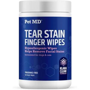 imagePet MD Finger Wipes  Tear Stain Remover for Dogs ampamp Cat Eye Wipes  Dog Eye Wipes for Discharge and Crust  FragranceFree ampamp Hypoallergenic Face and Eye Cleaner  50ct