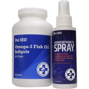 imagePet MD Hydrocortisone Spray ampamp Omega 3 Fish Oil Softgels