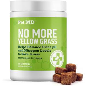 imagePet MD Lawn Aid Chews  No More Yellow Spots Dog Urine Neutralizer for Lawn  pHBalancing Helps Prevent Dog Pee from Killing Grass  Enhanced with Digestive Probiotics for Dogs ampamp Puppies  120 ct