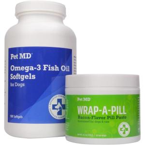 imagePet MD Omega 3 Softgels ampamp Wrap A Pill Bacon Flavor Pill Paste