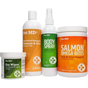 imagePet MD Salmon Omega Bites ampamp Ear Wipes ampamp Oatmeal  Aloe Shampoo ampamp Cucumber Melon Body Spray