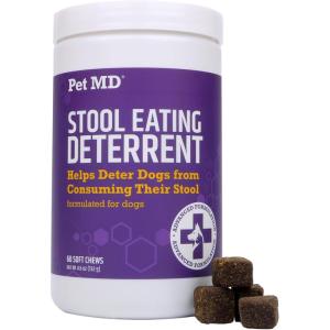 imagePet MD Stool Eating Deterrent  Prevent Dog from Eating Poop  Coprophagia Aversion with Enzymes Herbs ampamp Prebiotics for Digestive Support ampamp Fresh Breath  Stop Stool Eating Chews  60 ct