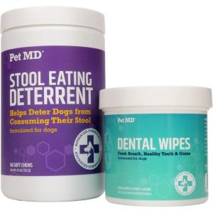 imagePet MD Stool Eating Deterrent ampamp Dental Wipes
