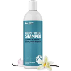 imagePet MD Benzoyl Peroxide Shampoo for Dogs ampamp Cats  Helps Remove Dead Skin Unclog Pores and Manage Mange  Seborrhea and Degreasing Shampoo for Pet Skin Maintenance  Sweet Pea Vanilla Scent 16oz